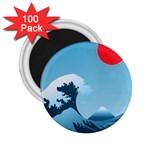 Minimalism Great Wave Off Kanagawa 2.25  Magnets (100 pack) 