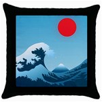 Minimalism Great Wave Off Kanagawa Throw Pillow Case (Black)