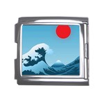 Minimalism Great Wave Off Kanagawa Mega Link Italian Charm (18mm)