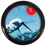 Minimalism Great Wave Off Kanagawa Wall Clock (Black)