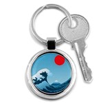 Minimalism Great Wave Off Kanagawa Key Chain (Round)