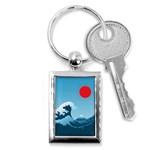 Minimalism Great Wave Off Kanagawa Key Chain (Rectangle)
