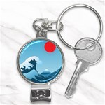 Minimalism Great Wave Off Kanagawa Nail Clippers Key Chain