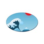 Minimalism Great Wave Off Kanagawa Sticker (Oval)