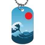 Minimalism Great Wave Off Kanagawa Dog Tag (One Side)