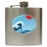 Minimalism Great Wave Off Kanagawa Hip Flask (6 oz)