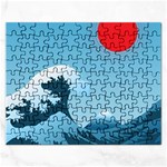 Minimalism Great Wave Off Kanagawa Rectangular Jigsaw Puzzl