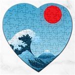Minimalism Great Wave Off Kanagawa Jigsaw Puzzle (Heart)