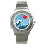 Minimalism Great Wave Off Kanagawa Stainless Steel Watch