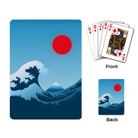 Minimalism Great Wave Off Kanagawa Playing Cards Single Design (Rectangle) from ArtsNow.com Back