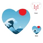 Minimalism Great Wave Off Kanagawa Playing Cards Single Design (Heart)