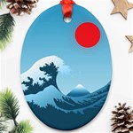 Minimalism Great Wave Off Kanagawa Oval Ornament (Two Sides)