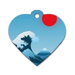 Minimalism Great Wave Off Kanagawa Dog Tag Heart (Two Sides)