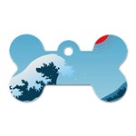 Minimalism Great Wave Off Kanagawa Dog Tag Bone (Two Sides)