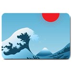 Minimalism Great Wave Off Kanagawa Large Doormat