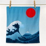 Minimalism Great Wave Off Kanagawa Face Towel