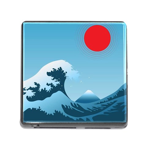 Minimalism Great Wave Off Kanagawa Memory Card Reader (Square 5 Slot) from ArtsNow.com Front