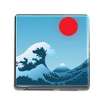 Minimalism Great Wave Off Kanagawa Memory Card Reader (Square 5 Slot)