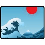 Minimalism Great Wave Off Kanagawa Fleece Blanket (Large)