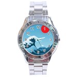 Minimalism Great Wave Off Kanagawa Stainless Steel Analogue Watch