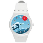 Minimalism Great Wave Off Kanagawa Round Plastic Sport Watch (M)