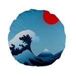 Minimalism Great Wave Off Kanagawa Standard 15  Premium Round Cushions