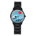 Minimalism Great Wave Off Kanagawa Stainless Steel Round Watch