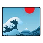 Minimalism Great Wave Off Kanagawa Two Sides Fleece Blanket (Small)