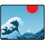 Minimalism Great Wave Off Kanagawa Two Sides Fleece Blanket (Medium)