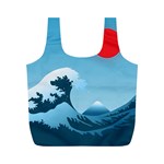 Minimalism Great Wave Off Kanagawa Full Print Recycle Bag (M)