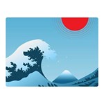 Minimalism Great Wave Off Kanagawa Two Sides Premium Plush Fleece Blanket (Mini)