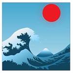 Minimalism Great Wave Off Kanagawa Square Satin Scarf (36  x 36 )