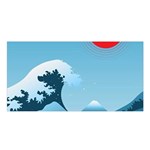 Minimalism Great Wave Off Kanagawa Satin Shawl 45  x 80 