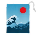 Minimalism Great Wave Off Kanagawa Drawstring Pouch (4XL)
