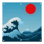 Minimalism Great Wave Off Kanagawa Banner and Sign 3  x 3 