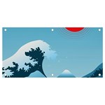 Minimalism Great Wave Off Kanagawa Banner and Sign 4  x 2 