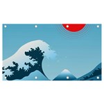 Minimalism Great Wave Off Kanagawa Banner and Sign 7  x 4 