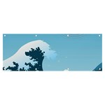 Minimalism Great Wave Off Kanagawa Banner and Sign 8  x 3 