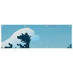 Minimalism Great Wave Off Kanagawa Banner and Sign 9  x 3 
