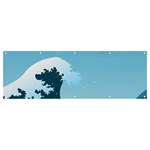 Minimalism Great Wave Off Kanagawa Banner and Sign 12  x 4 