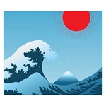 Minimalism Great Wave Off Kanagawa Premium Plush Fleece Blanket (Small)