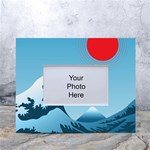 Minimalism Great Wave Off Kanagawa White Tabletop Photo Frame 4 x6 