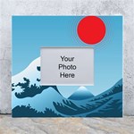 Minimalism Great Wave Off Kanagawa White Wall Photo Frame 5  x 7 