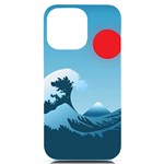 Minimalism Great Wave Off Kanagawa iPhone 14 Pro Max Black UV Print Case