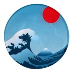 Minimalism Great Wave Off Kanagawa Round Glass Fridge Magnet (4 pack)