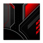 Gamer Tech Black Mesh Red Modern Shape Texture Geometric Pattern Tile Coaster
