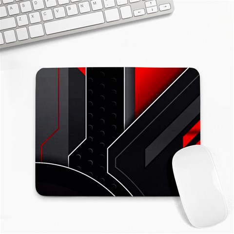 Gamer Tech Black Mesh Red Modern Shape Texture Geometric Pattern Small Mousepad from ArtsNow.com Front
