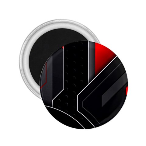 Gamer Tech Black Mesh Red Modern Shape Texture Geometric Pattern 2.25  Magnets from ArtsNow.com Front