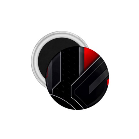 Gamer Tech Black Mesh Red Modern Shape Texture Geometric Pattern 1.75  Magnets from ArtsNow.com Front