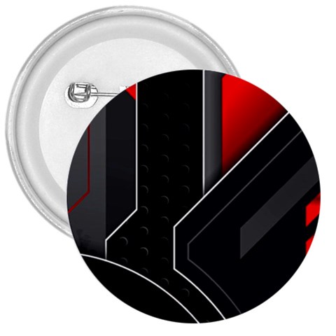 Gamer Tech Black Mesh Red Modern Shape Texture Geometric Pattern 3  Buttons from ArtsNow.com Front